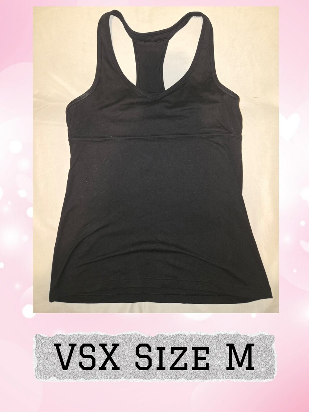 VSX Black Racerback Sports Tank Top Sz M